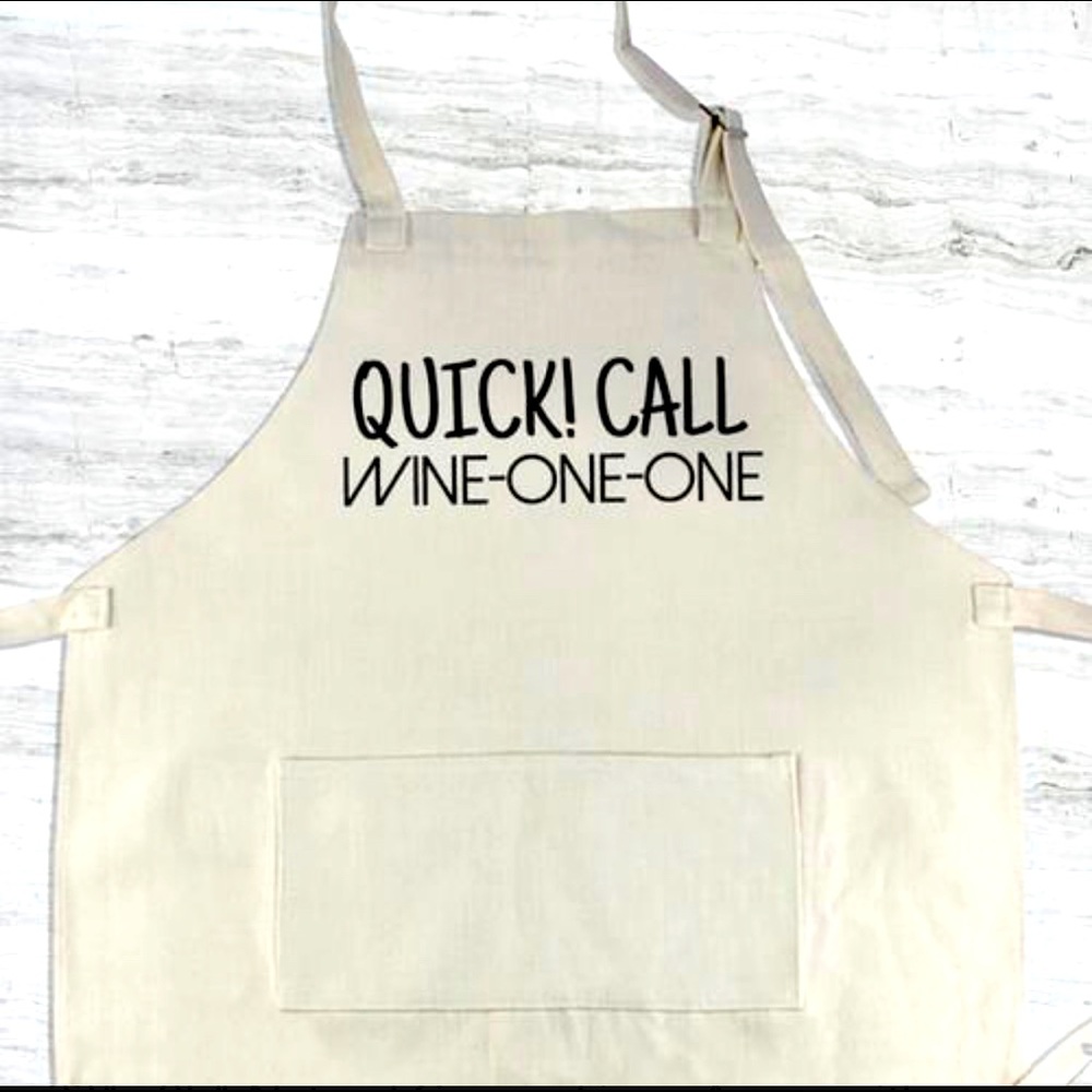 NWOT Quick Call Wine One One Canvas Apron